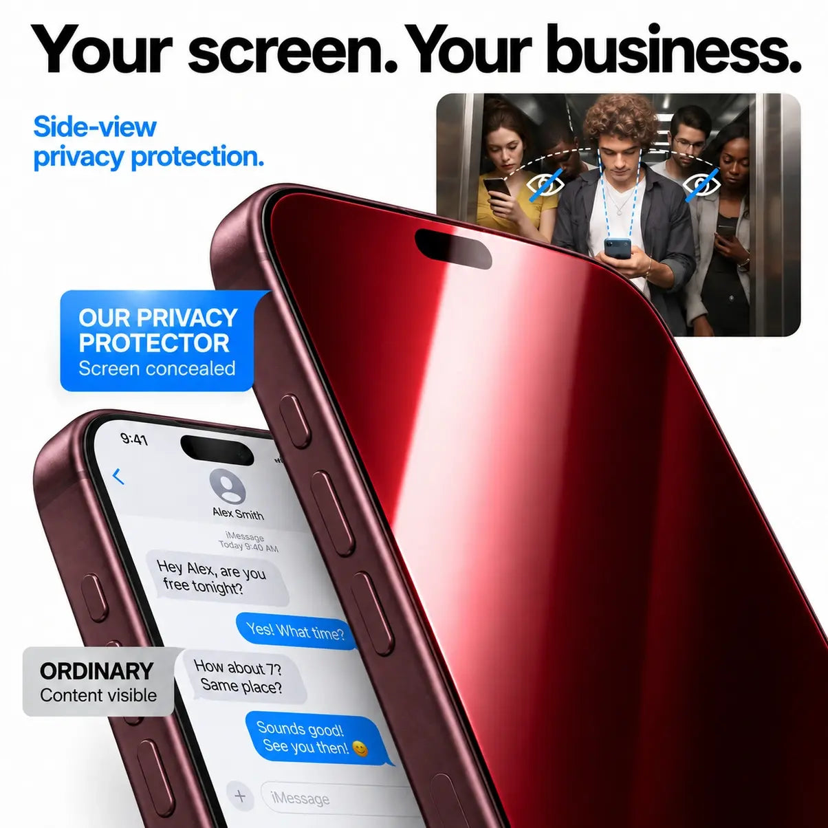 Aerox Red Privacy iPhone Screen Protector